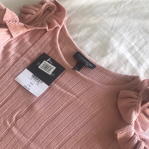 NEW Topshop Ruffle Long Sleeve - Picture 2 of 2